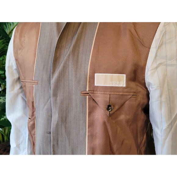 Michael Kors Men's 36S Sport Coat Jacket 100% Wool Beige 3-Button/Two-Vent B536 - Picture 7 of 12